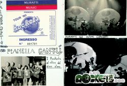 Pagina tratta dal diario dell'epoca di Daniele, con il biglietto d'ingresso al concerto al Palasport Pianella di Cant del 4 Maggio 1980 ed alcuni ritagli sulla band - © LesROCKETS.com