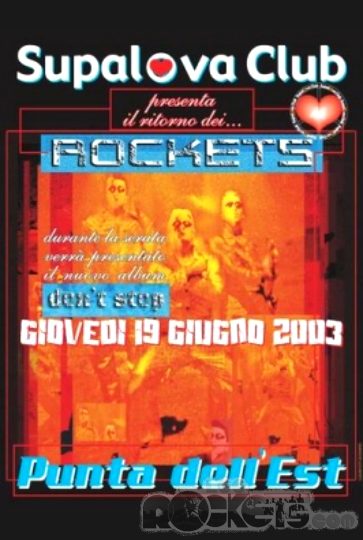 Presentazione di Don't stop, 19 Giugno 2003 - © LesROCKETS.com